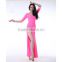 Wuchieal Short Sleeve and High Slit Sexy Indian Dress, Soft and Comfortable Women Dance Dress