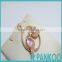 wholesale double bird 925 sterling silver inlaid rose quartz pendant