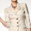 2014 Top Quality 100% wool Classic beige four button women office skirt suit                        
                                                Quality Choice