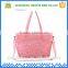 Microfiber high-capacity pink mommy diaper bag