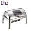 YK723 9L Stainless Steel Oblong Round Roll Chafing Dish