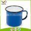 Plain color rolled rim 8cm diameter enamel printing ink coffee cup mug