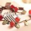 2014 hot vintage cherry charm adjustable chain bracelet