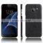 Fashion Leather Hard Cell Phone Case Back Cover for Samsung S7 Edge Black