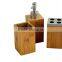 DT001/Eco Friendly Bamboo Bathroom set Trio Soap Pump Caddy, Innovations 5 Piece Bamboo Bathroom Vanity Set