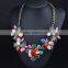 Exquisite colorful crystal gem flower necklace,The party necessary accessories
