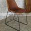 Giron iron & leather dining chair, Industrial Leather metal Chair