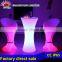 commercial illuminated outdoor furniture Rotational white PE plastic high stool tall LED Bar Chair with CE RoHS approval