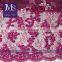 2016 Elegant 50/52'' Polyester Floral Embroidered Tulle Fabric in Purple