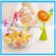 Flowers Fruit Fork Set ,Plastic Fruit Fork With Sun Flower Base ,Salad Fruit Cake Dessert Fork Set
