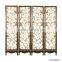 Retro Furniture Wooden Floor Screen, Traditional Chinese Hand Painted 4 Panel Folding Screen With Decorative Glass