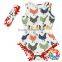 wholesale new born clothes pineapple prints elastic waist sleeveless pom pom baby girls rompers
