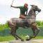 Outdoor garden deco life size man riding horse statue bronze sculpture