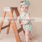 Mint Baby Girls Clothes Pom Pom Romper Aqua 2pc/Set Birthday Outfit Baby Girls Playsuit
