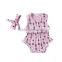 2016 cute fashion printed pink arrows infant customized baby romper 100% cotton