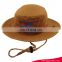Through UPF30+ test wide brim folding florida cowboy hat yellow bucket hat with adjustable string