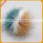 Wholesale big size colourful real raccoon fur hat accessory pom poms