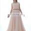 C5017 Round neckline lace Keyhole back Long length tull evening dress