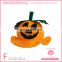 Yellow polyester conical halloween witch hat for children nonwoven beard decorated on the hat