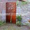Metal Gate Designs Corten Steel Entry Gate with a handle and lock