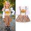 Long Sleeves Shirt And Suspender Skirt Kids Thanksgiving Costume Girls Clothing Set