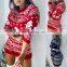 Women Winter Plus Size Pullovers Top Christmas Deer Warm Knitted Jumper Long Sleeve Sweater