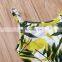 Baby Girl Dress leaf print Kids Summer Yellow Sleeveless Dress Casual v-neck for 1-6T