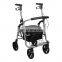Light weight high quality aluminum construction four flexible wheels brake rollator walker for seniors