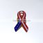 Vintage Patriotic Stars & Stripes American Flag Ribbon PIn Brooch Tie Lapel Pin