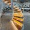China factory supplier oak solid wood tempering glass spiral stair used spiral staircases