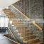 High Quality Beech Wood Vertical Wire Railing Stainless Steel Cable stair floating staircase