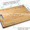 Bamboo cutting board for kitchen with 3 compartments and juice grooves for meats