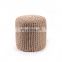 Hot Sale Home Goods Unique Beige Round Kids Knitted Wool Fabric MDF Foam Ottoman Stool For Living Room