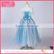 1-9 years baby girl movie formal dress and snowflake fabric for elsa