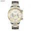 LONGBO 80736 Original Men's Gold Watch Stainless Steel Strap Fashion Quartz Date Showed Men Wrist Watch