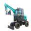Hengwang Wheel Excavator 4 Ton Diesel Excavators with 37KW Mini Digger For Sale