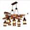8 Lights Wood Vintage Industrial  E27 Cafe Bar Lamp Fixture Loft Home Ceiling Lighting Chandeliers