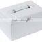 White Leather Jewelry Box with Travel Case and Lock Storage Case Organizer