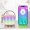 Portable mini blue tooth karaoke complete set speaker wireless mic manufacturers sound system subwoofer sound box led light