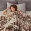 Heavy Luxury Thickened No Shedding Rabbit Faux Fur Blanket for Winter Beds Bubble Blankets Weighted Throw Blanket