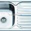 single bowl polished stainless steel kitchen sink with drain board HD8050A