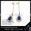 2016 New product fashion 925 sterling silveryellow gold plated wholesale jewelry fancy sapphire drop earrings for women