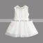 White kids lace long skirt hollow out kids dress ruffle children's frock sleeveless long gown toddle