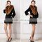 Women's 100% Real Rabbit Fur Coat with Super Big Raccoon Fur Collar