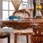 Antique European style rubber wood dining table set with 6 chair