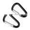 10pcs Black Aluminum Alloy D Carabiner Snap Clip Hook Keychain Camping Hiking Tools