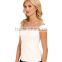 new model Off-the-shoulder look with cap sleeves t shirt women's blouse