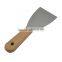 6'' Scraper with clipped wooden handle, stainless steel blade