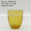 press glass Wine goblet,Hiball,DOF, sundae cup in Amber& Purple color with Knit embossed patern