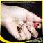 girls japan gemstone pearl finger nail ring jewelry